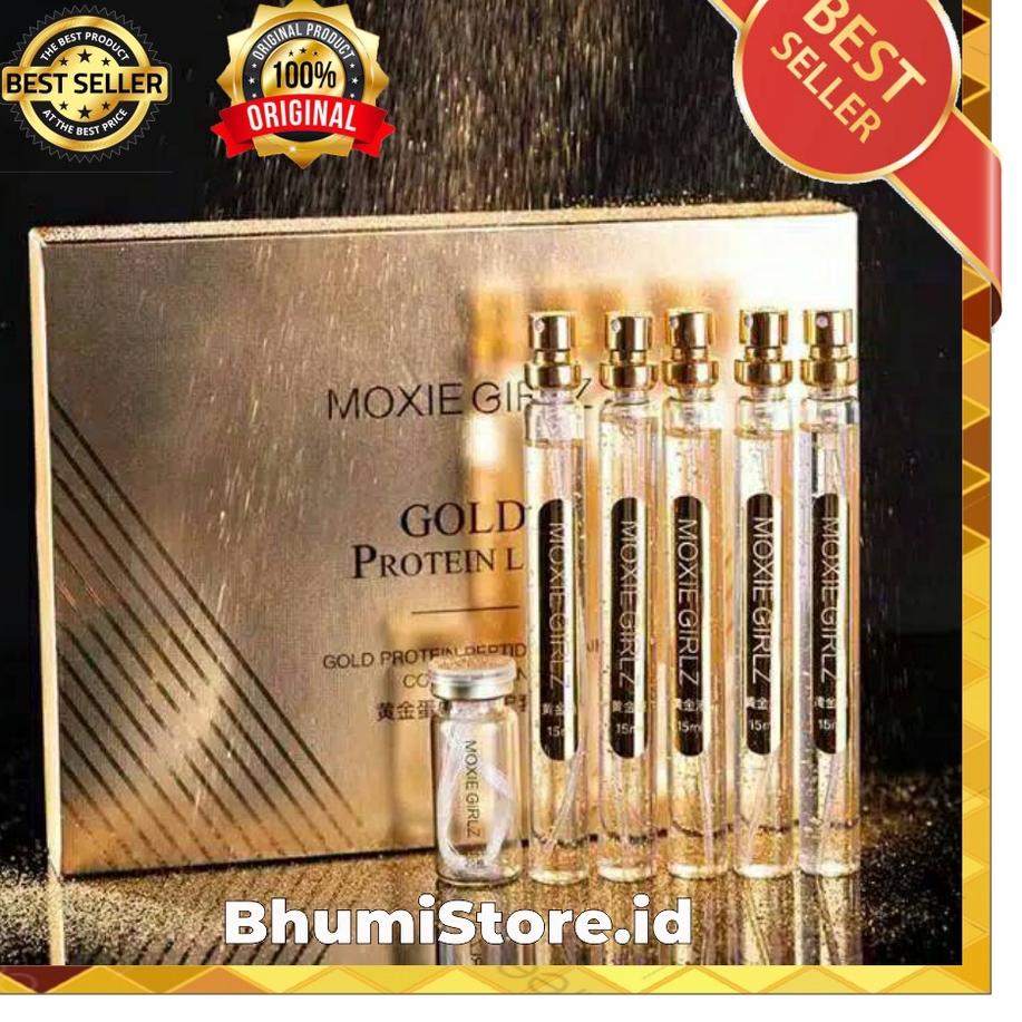 MOXIE GIRLZ GOLD PROTEIN LINE TANAM SERUM BENANG | MOXIE Set Benang Kolagen Emas Benang Protein Meng