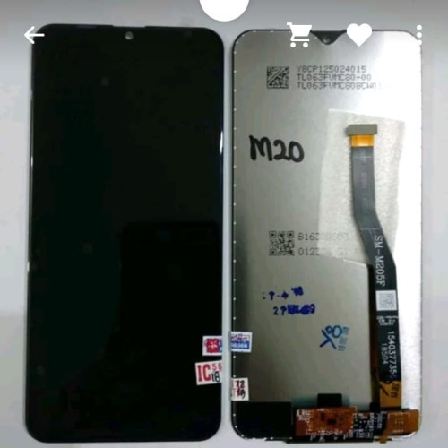 Layar LCD TS Touchscreen Fullset Samsung M20 M205 ORI BLACK