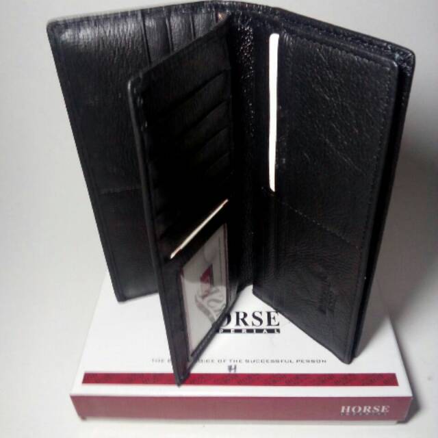 Dompet Kulit Pria Wanita Branded Imperial Horse IH8600 Hitam