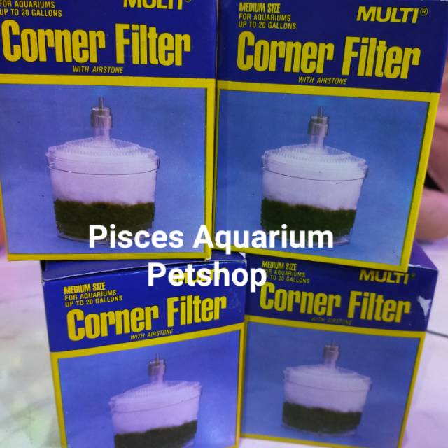 CORNER FILTER MEDIUM MULTI PENJERNIH AIR AQUARIUM