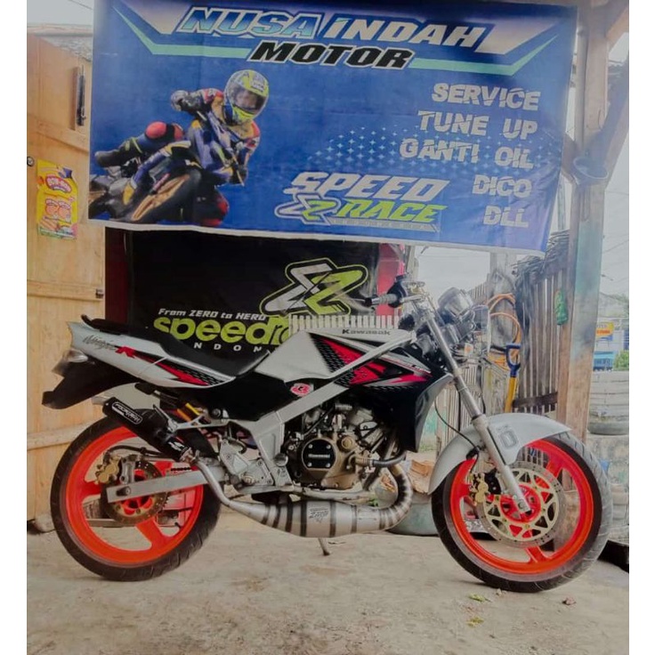 Knalpot fourtech Ninja R SS RR ft GJR Racing galvanis poles