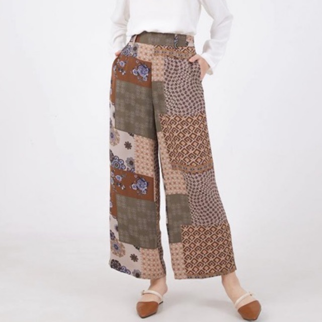 ClosetDiary - Celana Panjang Wanita Ikiwa Printed