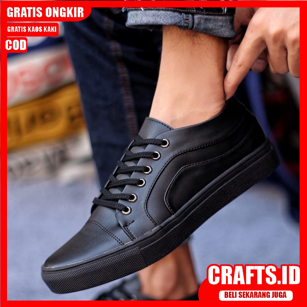 CRAFTS X BOAS Sepatu Kasual Pria Kulit Syntetic Premium Sepatu Pria Casual Sepatu Kasual Cowok/Cowo Kerja Kuliah Semi Formal Gaya Santai Keren Termurah
