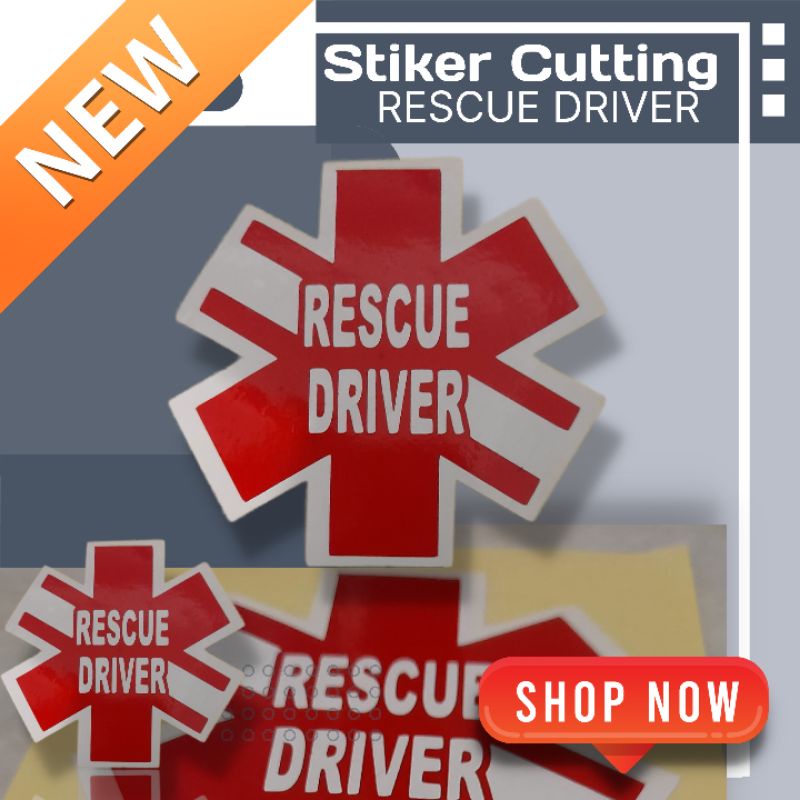 Stiker Rescue Driver /Stiker Driver Rescue /Stiker Driver Ambulance