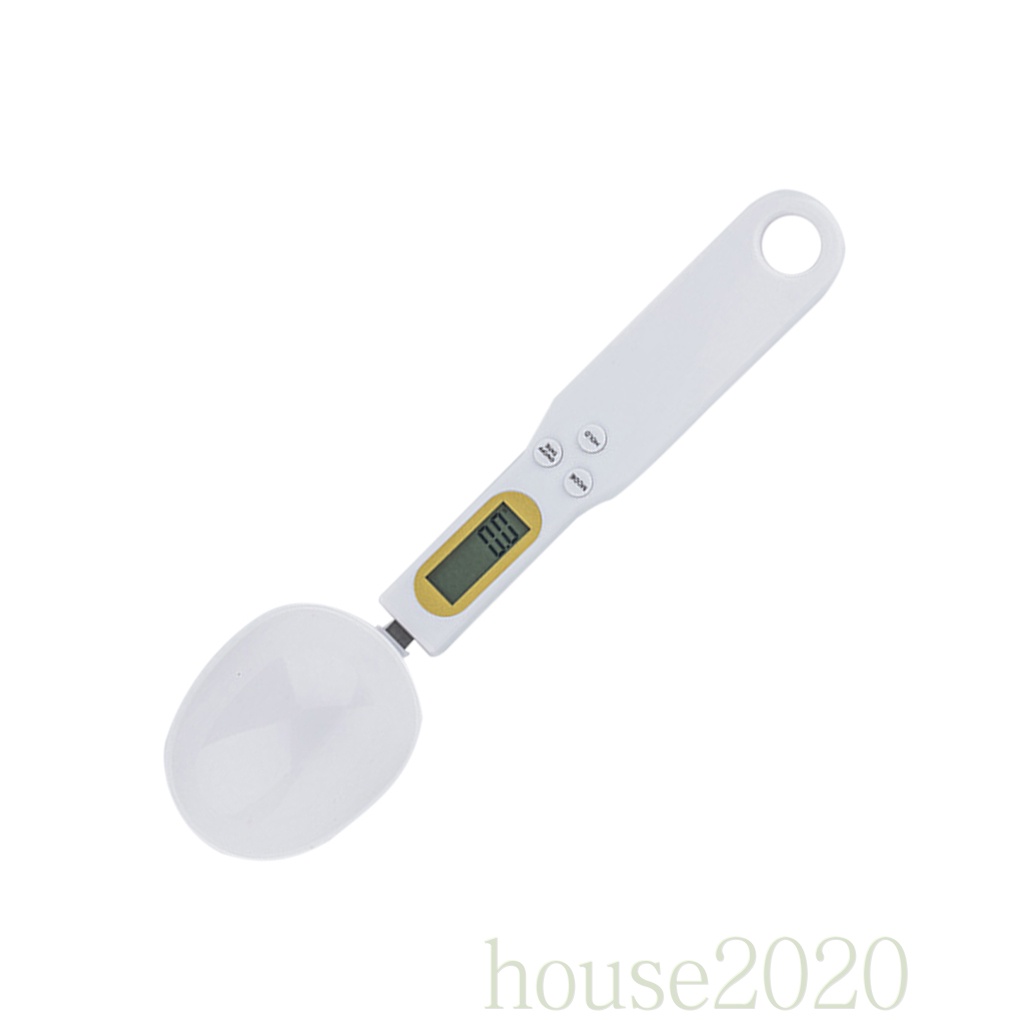 [HOUSE2020]500g/0.1g Measuring Spoon Home Kitchen Salt Coffee Sugar LCD Display Digital Scale Measuring Scoop, White