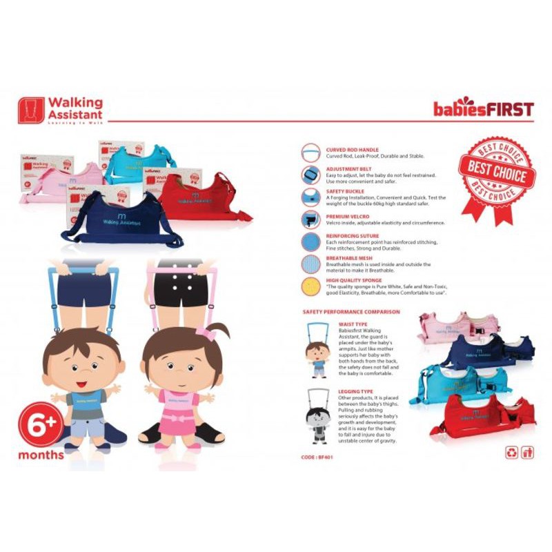 BABIESFIRST WALKING ASSISTANT - Alat Bantu Belajar Jalan Bayi 6m+ - Baby Pre Walker Harness