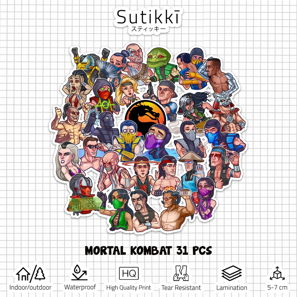 Sutikki | Sticker Pack Mortal Kombat 11 12 Stiker Laptop Vinyl  | Video Game BD PS4 PS5 HBO Film