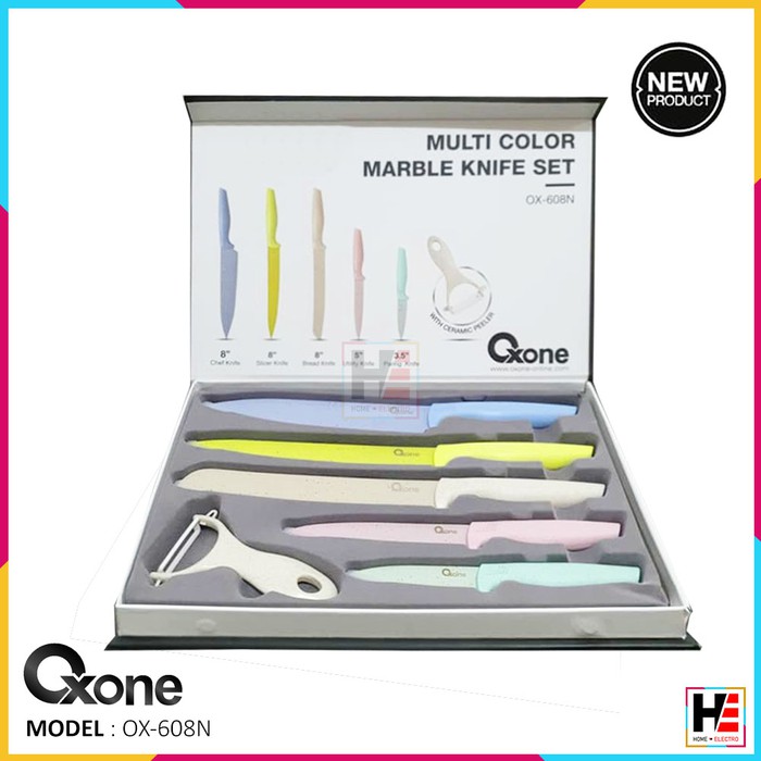 Pisau Dapur Set Oxone OX-608N Multi Color Marble Knife Set [ORIGINAL]