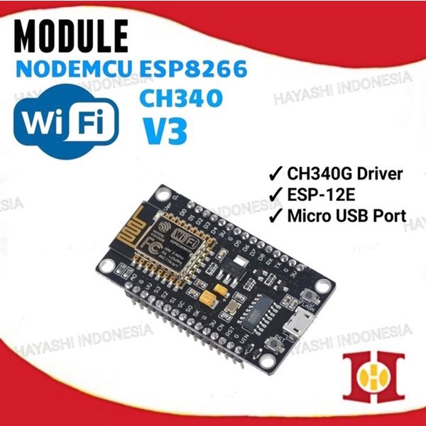 NodeMcu LUA Wifi V3 4mb 32Mbits CH340 Flash ESP8266 ESP12 Board Module