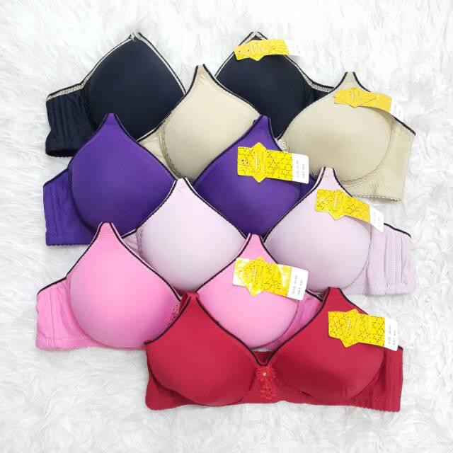 BH SUPER SOFT KAIT 3  | BRA KAIT 3 CUP B BUSA TIPIS  Bra/BH Busa Tipis Tak Berkawat Nilon Polos Brukat Kait 3