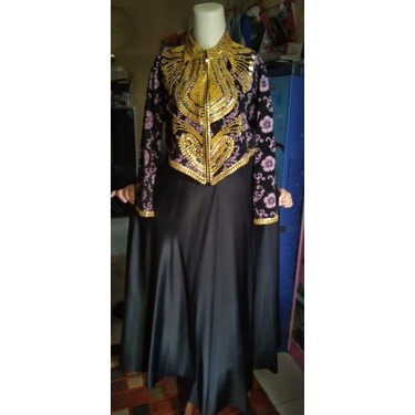 SALE,,GAUN PESTA MEWAH ROMPI SWAROVSKI,BUSUI,LILAC-BLACK