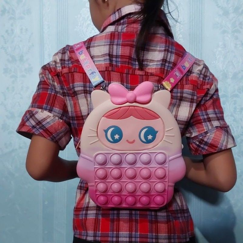 Tas Ransel Pop it Anak Makassar Parepare  Pink Anak Pop It Tas Ransel Selempang Anak Muat Hp