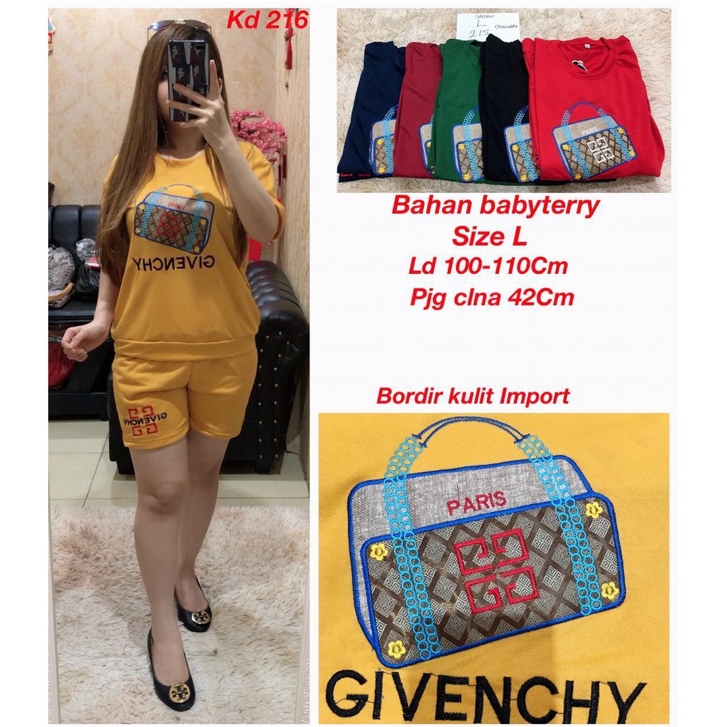 SETELAN KAOS SANTAI WANITA CELANA PENDEK/PANJANG BAHAN BABYTERRY