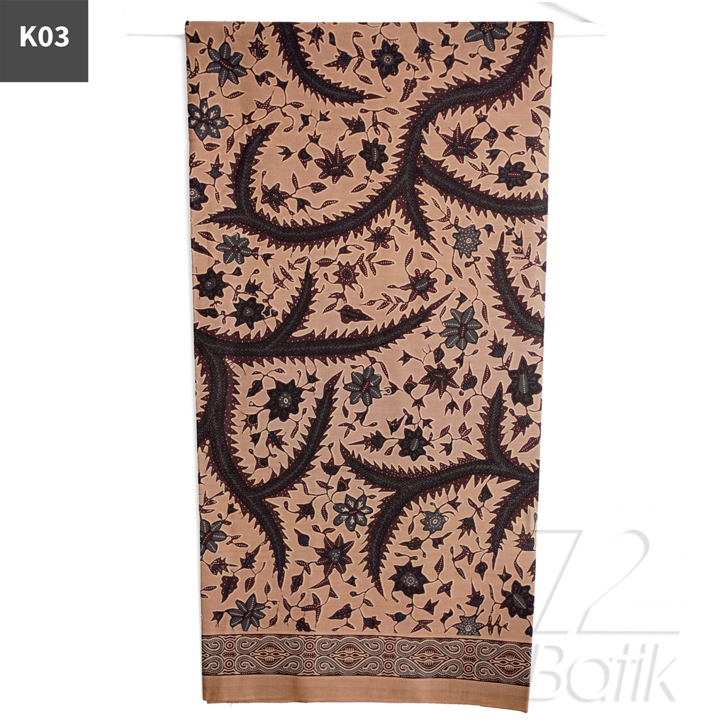 KAIN BATIK PREMIUM Bahan Katun Motif Kaktus Warna Cream 722304 Cap 72 Jarik Jarit Samping Kebat Panjang Batik Katun Modern Premium Bahan Seragam Batik Pernikahan Kantor Keluarga Murah Kamen Jadi Batik Bali Lembaran