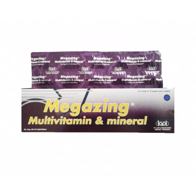 Megazing strip 10 tablet ( multivitamin lengkap meningkatkan daya tahan tubuh )