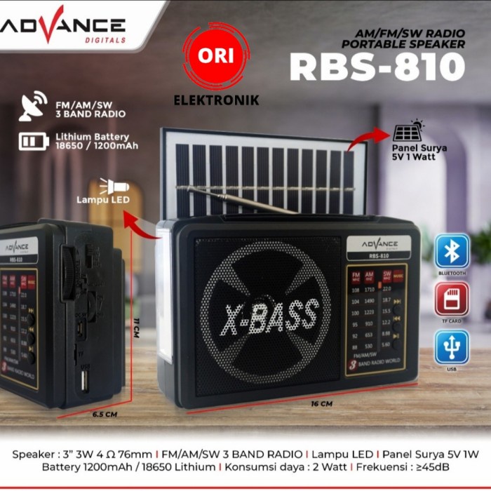 (SUSE) ADVANCE RADIO KLASIK BLUETOOTH FM/AM/SW RBS-810