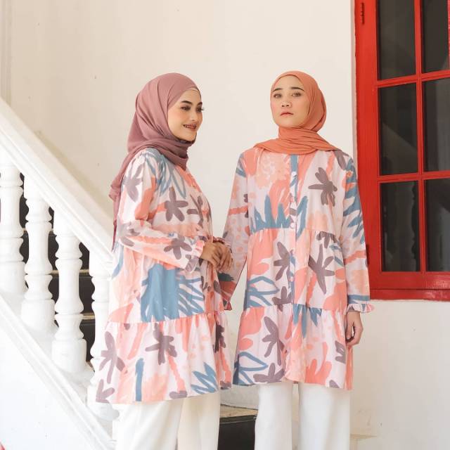 Meysa Manar Printed Tunik Toyobo All Size [TUNIk ONLY] Luna Tunik LANGSUNG KIRIM