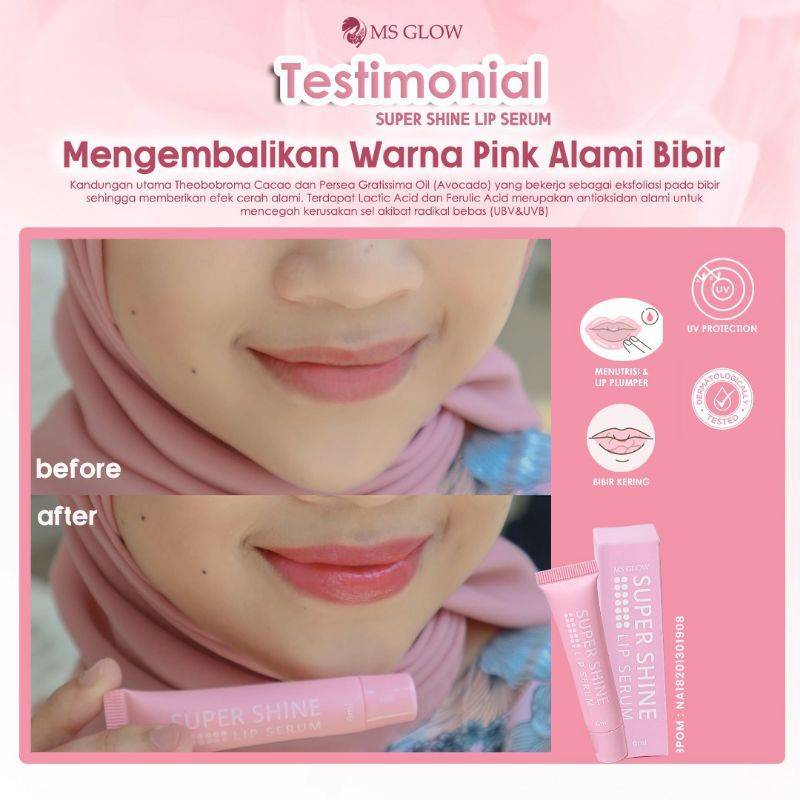 LIP SERUM MS GLOW SUPER SHINE ORIGINAL SERUM BIBIR MS GLOW