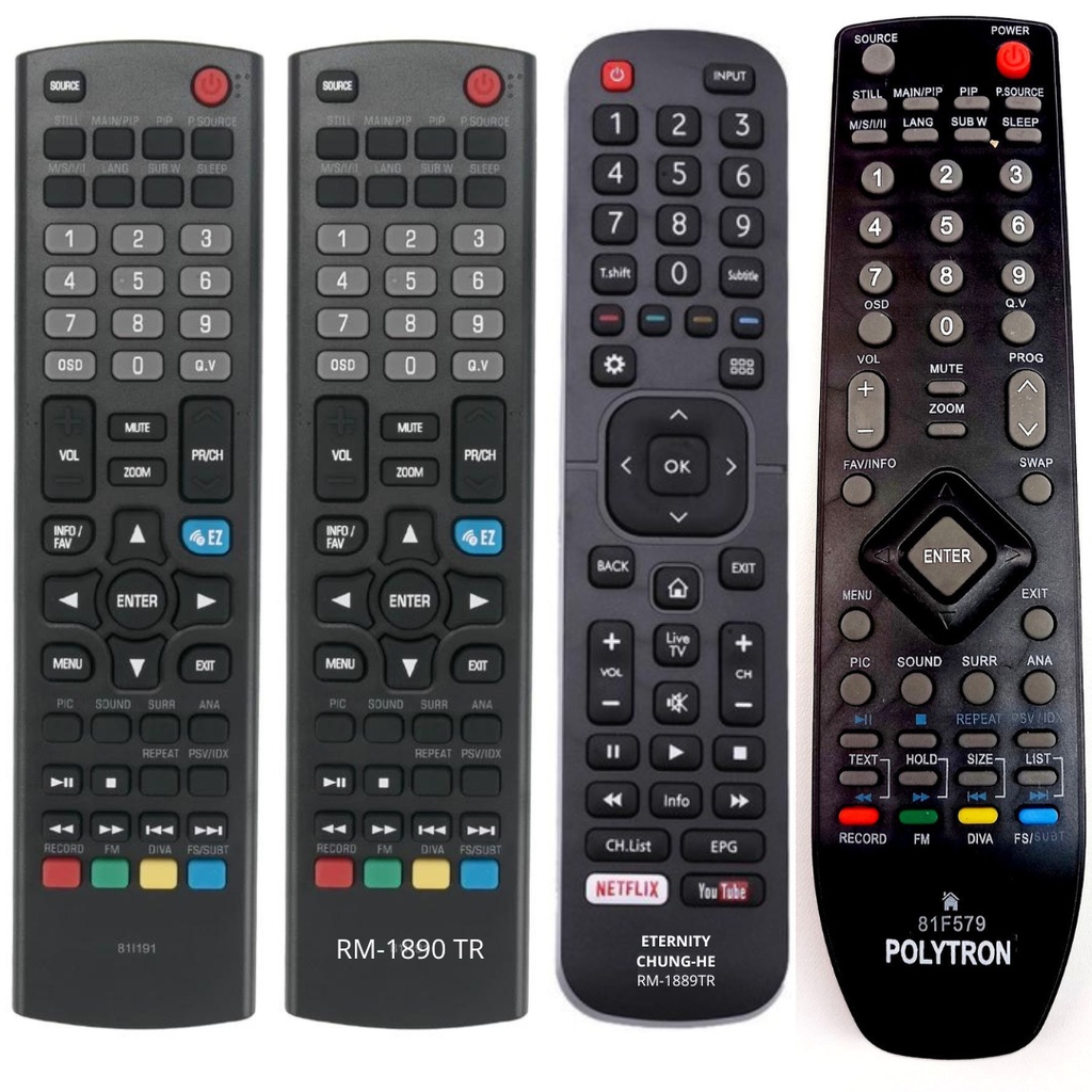 REMOTE SMART TV POLYTRON HISENSE LED YOUTUBE NETFLIX MULTIFUNGSI TANPA SETTING