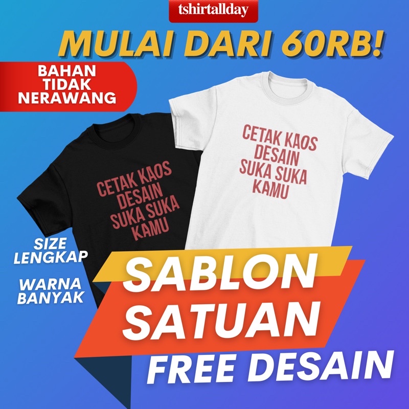 Atasan Kaos Custom Bisa Oversize 100% Cotton Combed Premium Tulisan atau Foto Model Unisex Cocok untuk Kado Pria &amp; wanita [Tshirtallday]