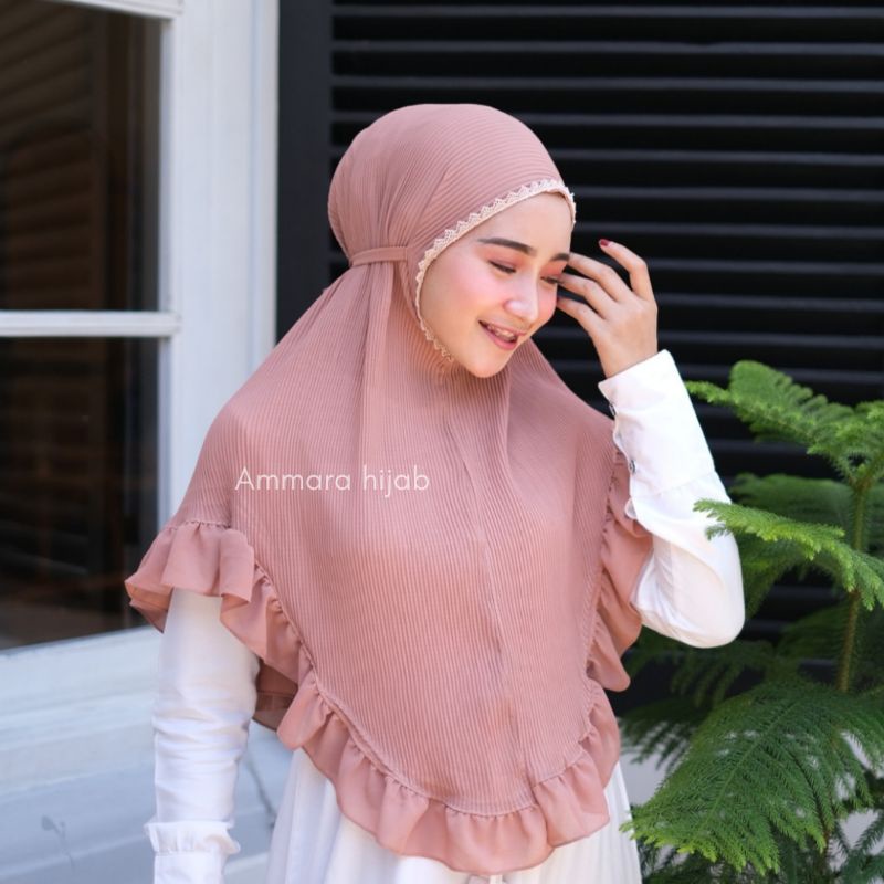 jilbab instan bergo naila renda rempel plisket tali-2