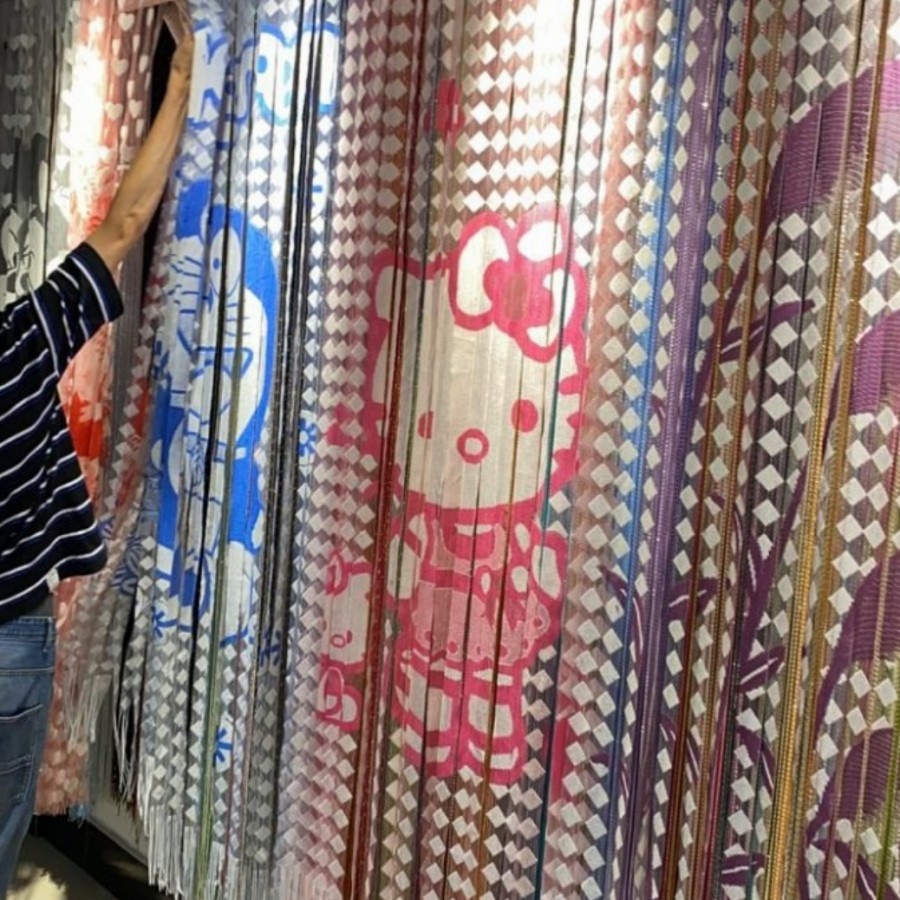 Tirai Benang Karakter Hordeng Kartun Gorden Pintu Rumah Motif Kartun Serbaguna Dekorasi Interior Kamar Anak Curtain Multifungsi A