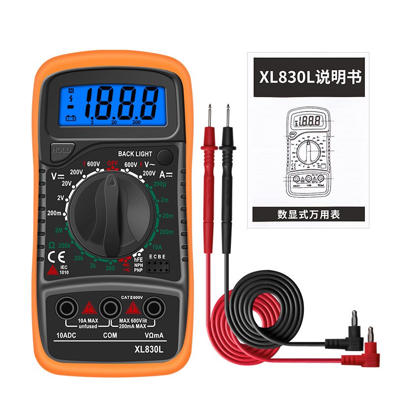 【 termasuk baterai】Multimeter Digital XL830LTester XL830L Avometer AC DC Voltage Tester / Avometer Digital XL830L