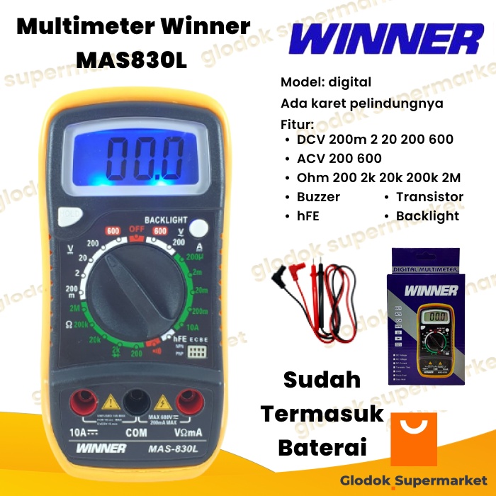 Multitester Winner MAS830L Multimeter Digital MAS 830L Tester MAS-830 L