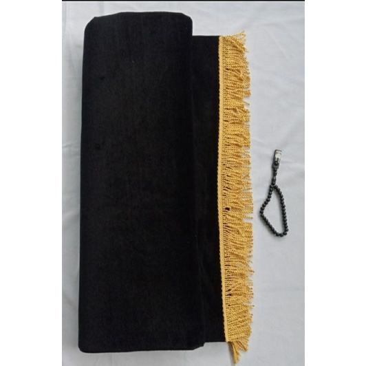 SAJADAH HITAM POLOS TEBAL TANPA GAMBAR (dewasa)