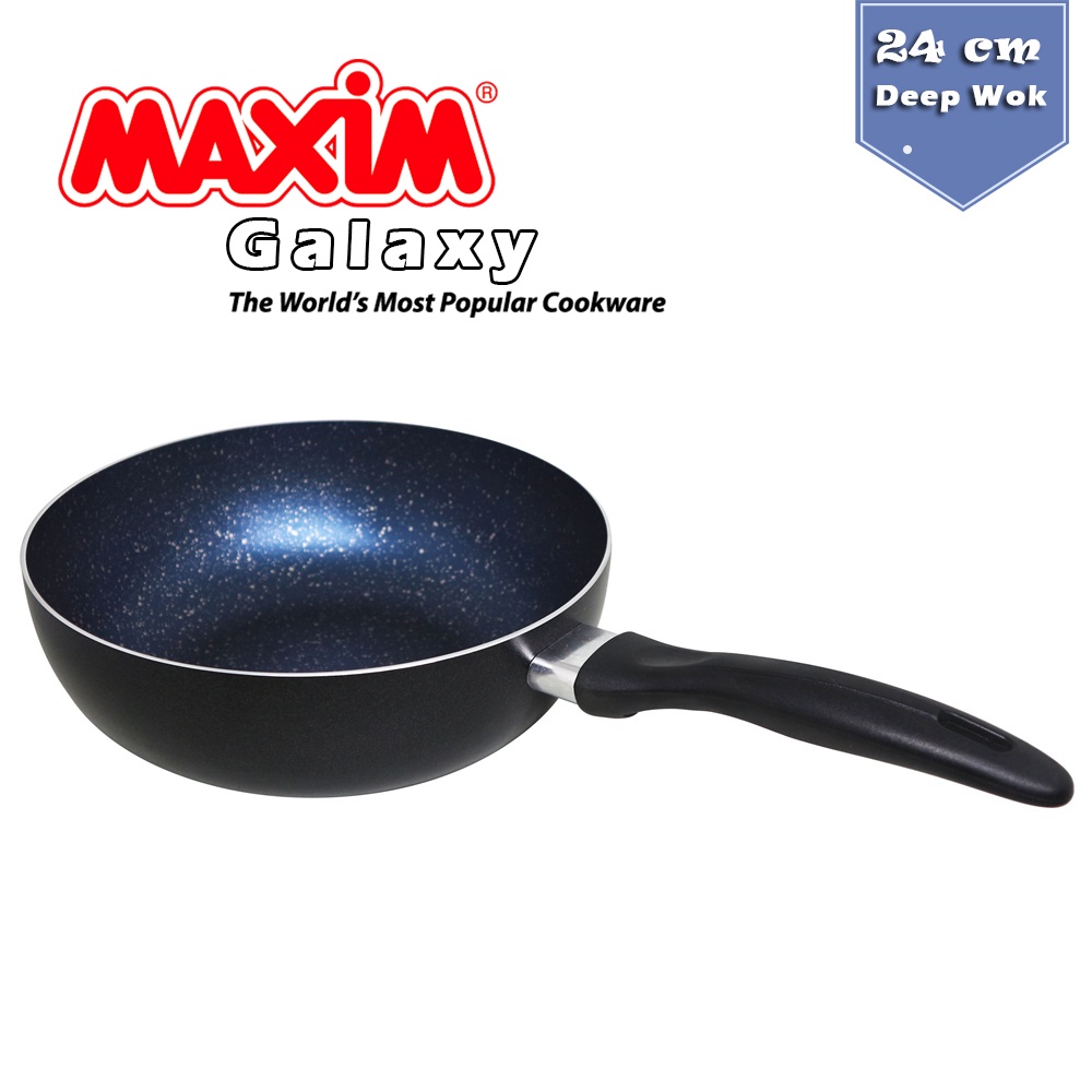 FM - Maxim Wajan Galaxy Deep Wok 24 cm Pengorengan anti Lengket Serbaguna