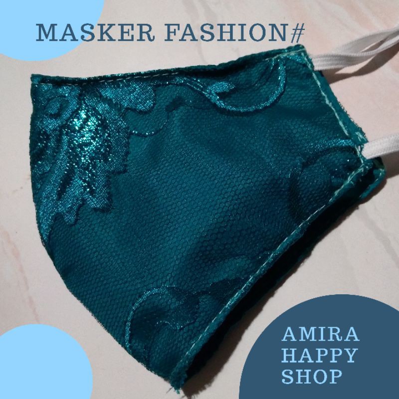 Masker Fashion Brokat Warna Hijau
