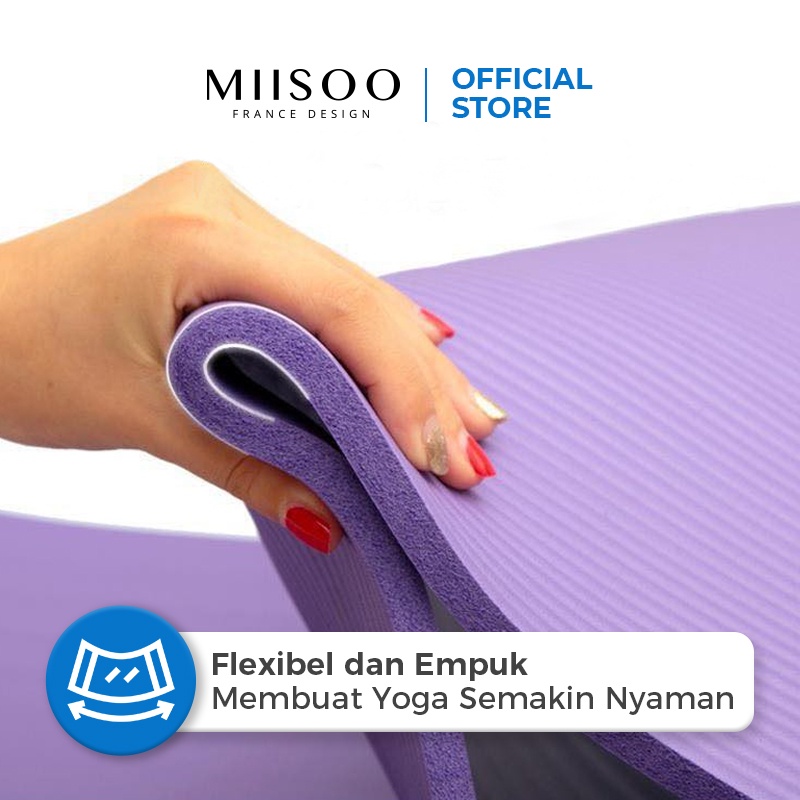 MIISOO NBR Matras Yoga Mat 10mm gym Karpet Senam Yogamat Anti Slip-4