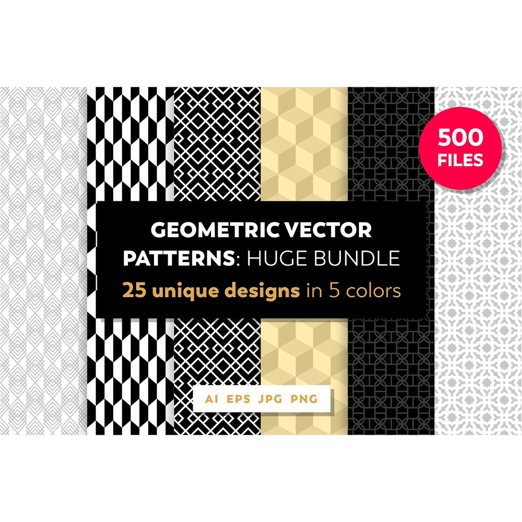 25 Luxury Geometric Vector Patterns - JPEG Ultra HD