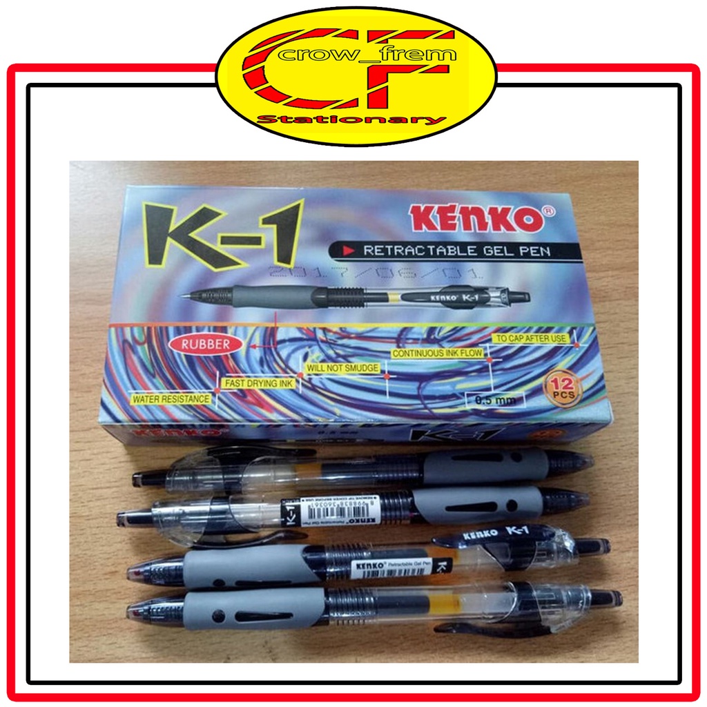 

PULPEN KENKO K-1 - pulpen gel pen 0.5 mm hitam 1Lusin