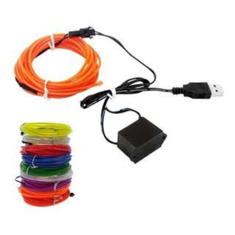 LAMPU LED EL WIRE KHUSUS 10M PLUS INVERTER USB