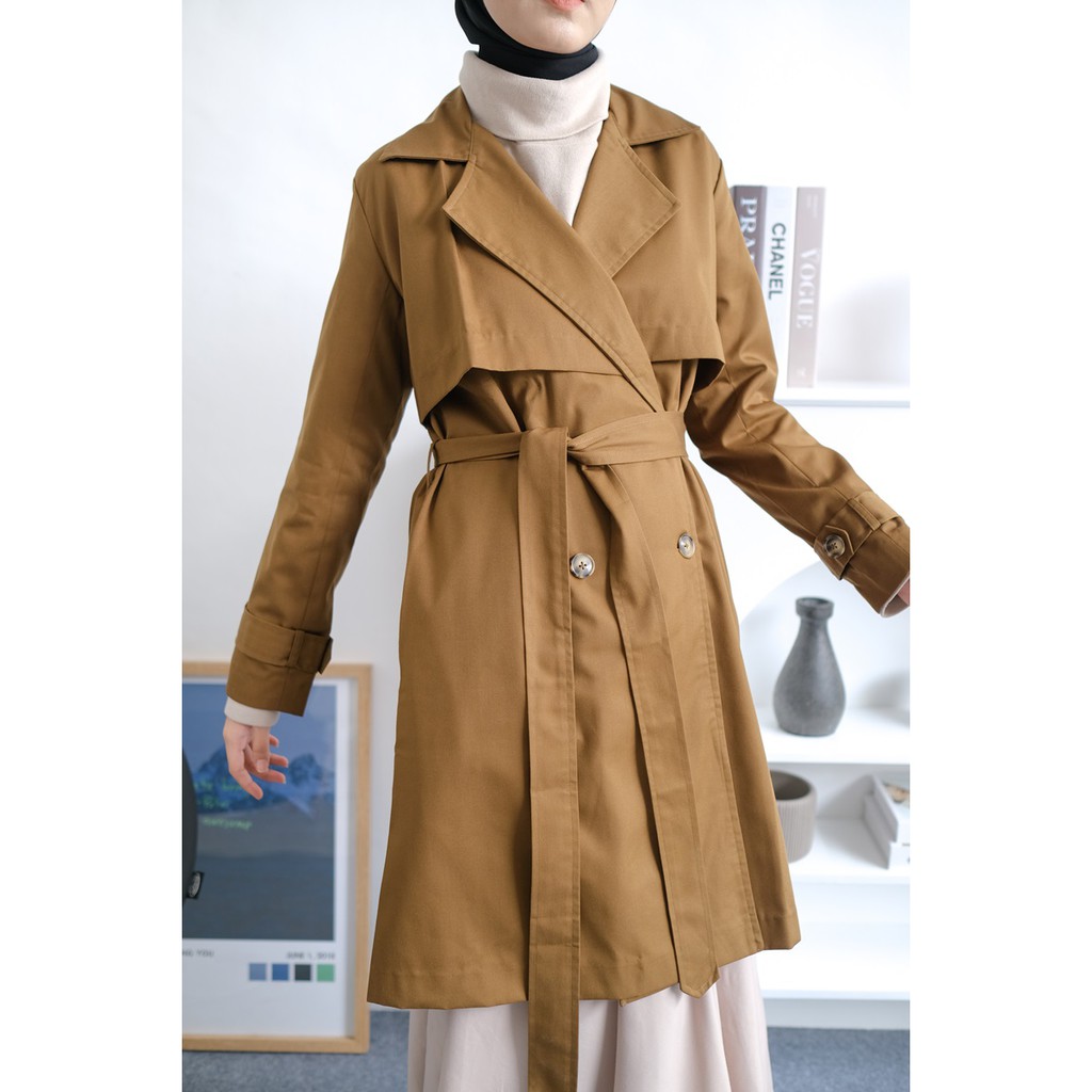 Jaket Wanita Muslimah Shinju Coat Perempuan Fashion Greenwood