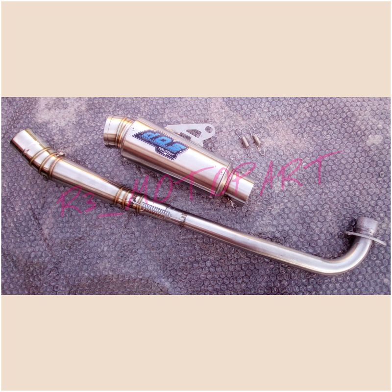 Knalpot Racing Emblem DOS Kirana/Karisma/Supra X 125 Old/New Fi/Blade/Absolute Revo