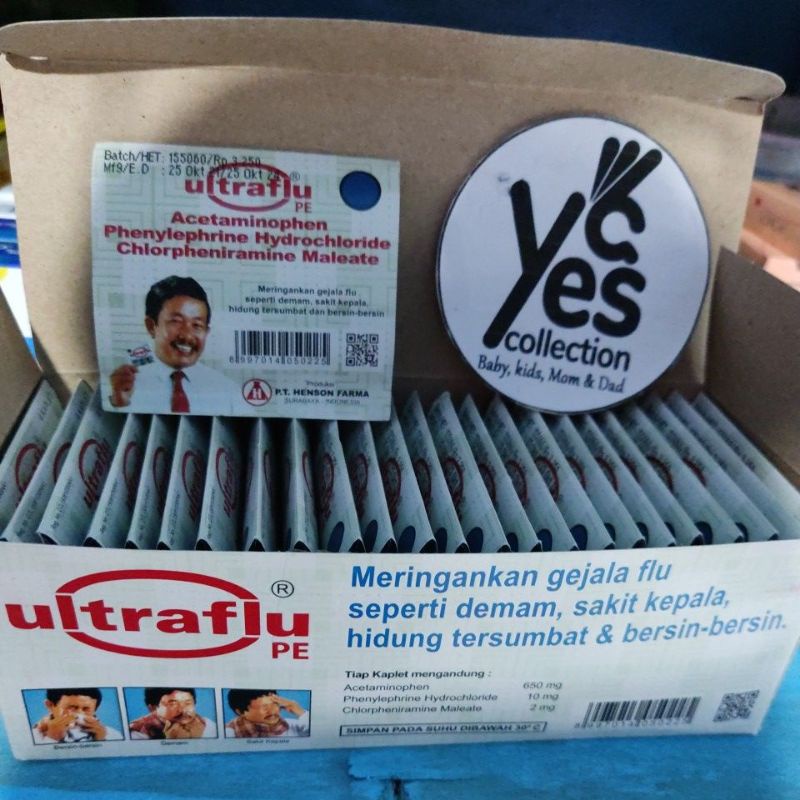 Ultraflu obat gejala Flu 1 Tablet 4 Kapsul Demam sakit Kepala hidung tersumbat bersin ultra flue