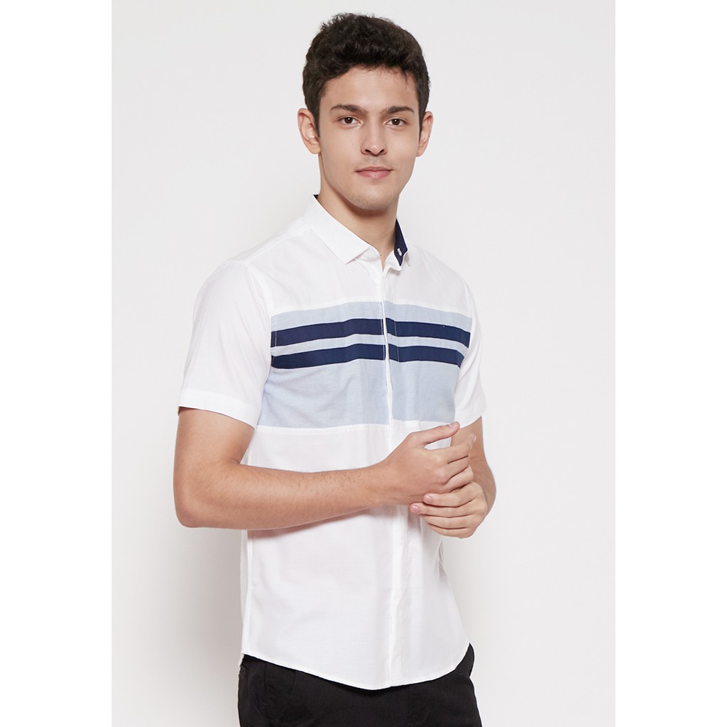M231 Kemeja Pria Basic Combination Warna Putih Kombinasi M231 Kemeja Pria Basic Combination Warna Putih Kombinasi