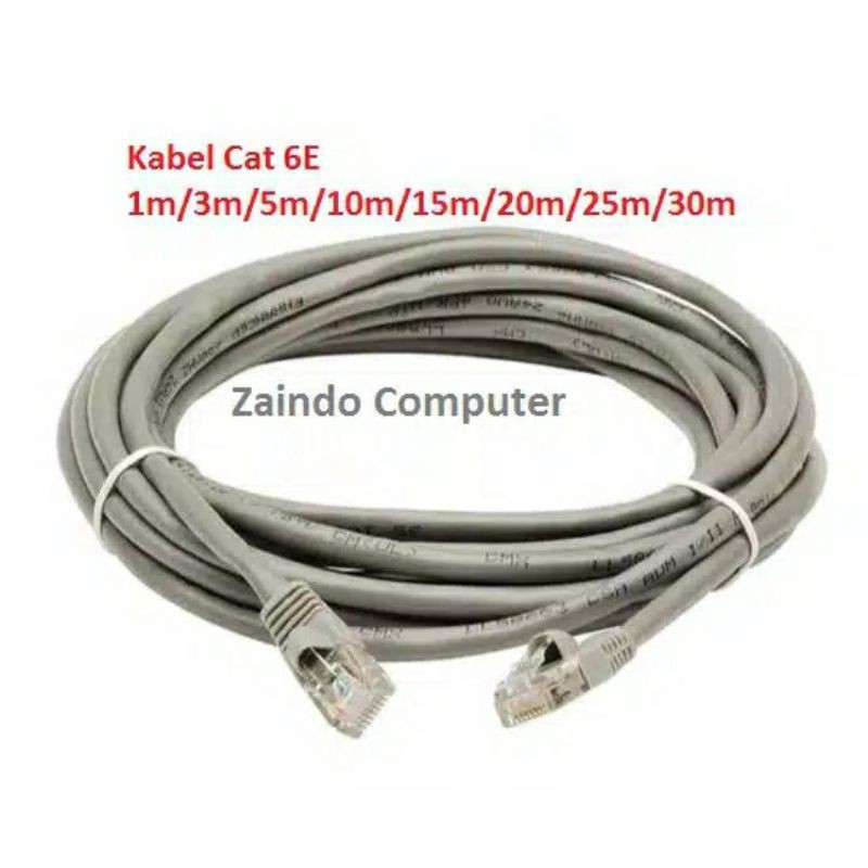 KABEL LAN CAT 6E 50M, KABEL LAN UTP CABLE LAN 50M CAT 6E + RJ 45