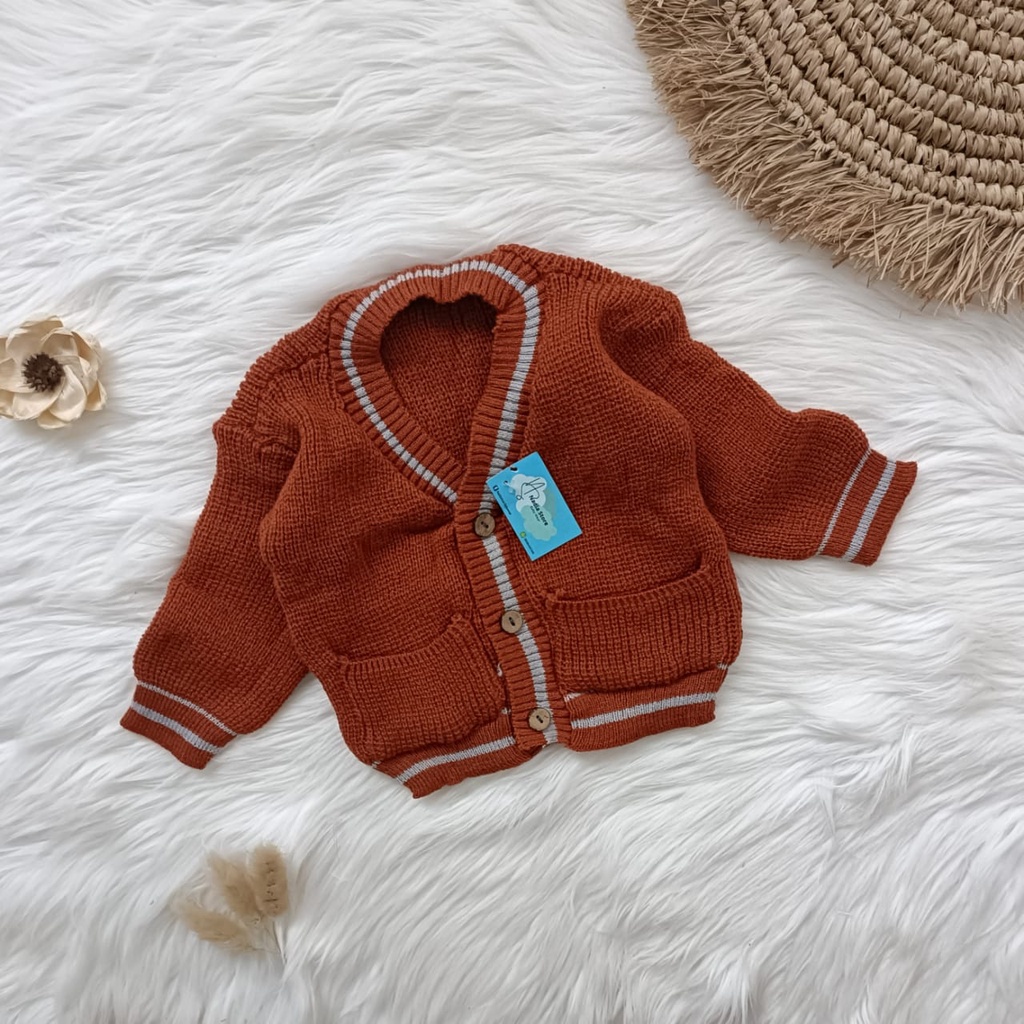 Cardigan outwear sweater bayi rajut jeruk 0-10 bulan baju hangat bayi unisex