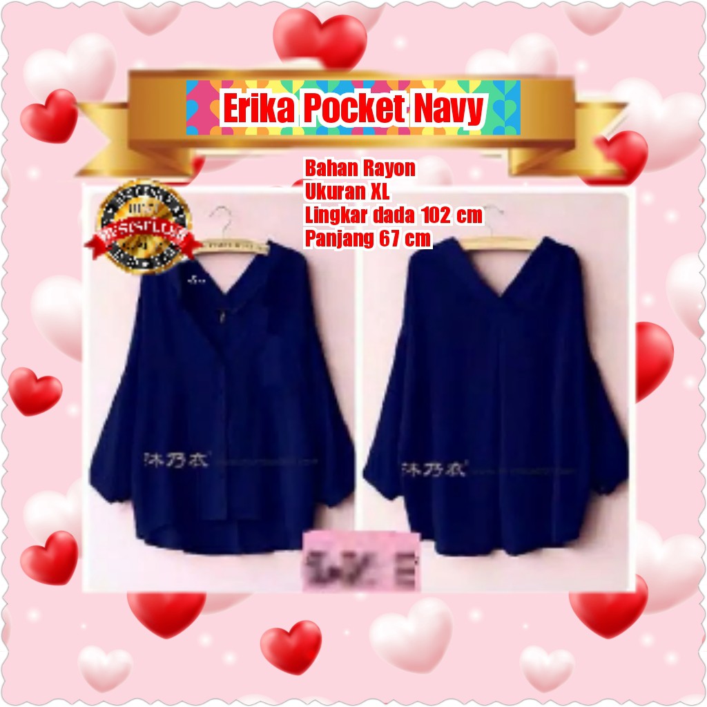 ERIKA POKET / BLACK / NAVY / WHITE / TERMURAH