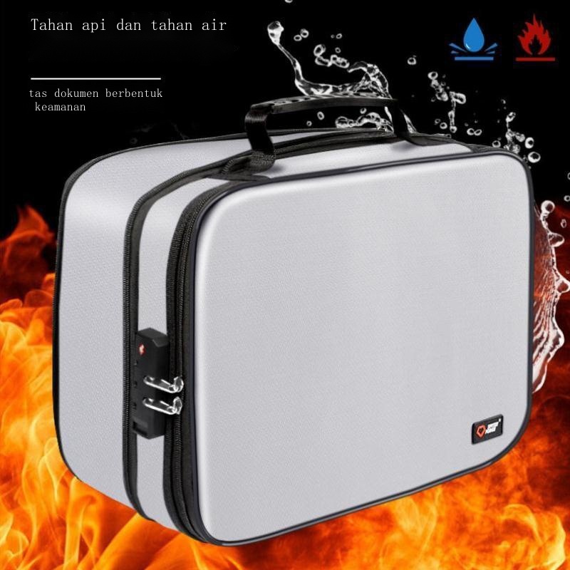 Tas Dokumen Tahan Api Dan Air♙♈♕Tas penyimpanan dokumen tahan api tahan air dokumen penting kotak fi