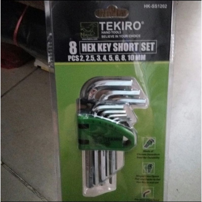 tekiro SS1202 kunci L set pendek 8pcs hex key SS 1202