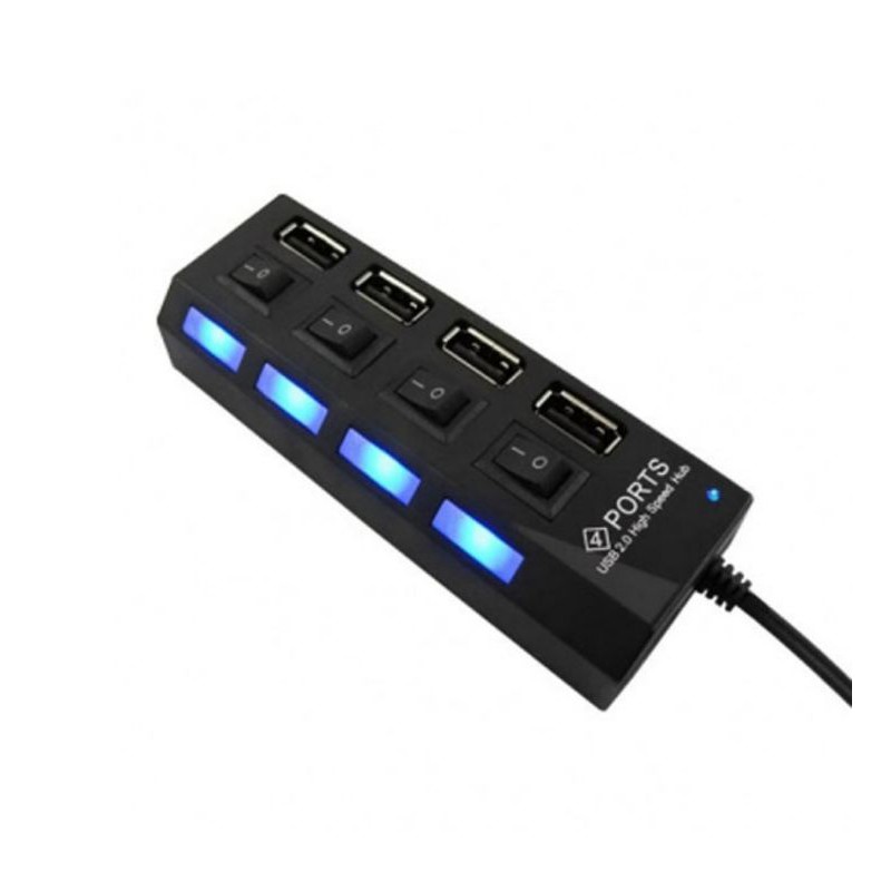 USB HUB 4 PORT ON OFF / USB HUB 4 PORT ON OFF / USB HUB 4 PORT SAKLAR - Hitam