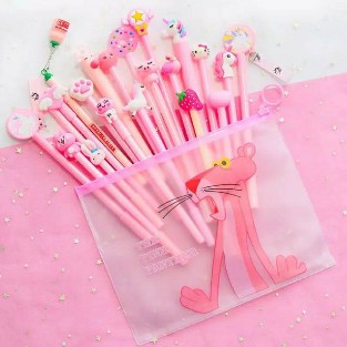 [Premium Store] Tempat Pensil Unicorn & Pink Panther / Tempat Pensil / Tempat Peralatan Make Up / Tempat Skincare / Tempat Kosmetik Transparant-4