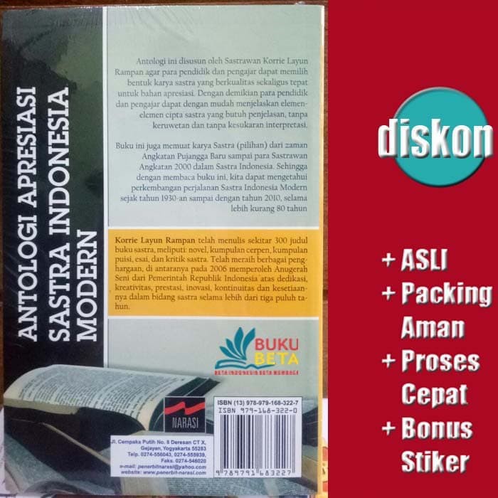 Antologi Apresiasi Sastra Indonesia Modern Korrie Layun Rampan Shopee Indonesia
