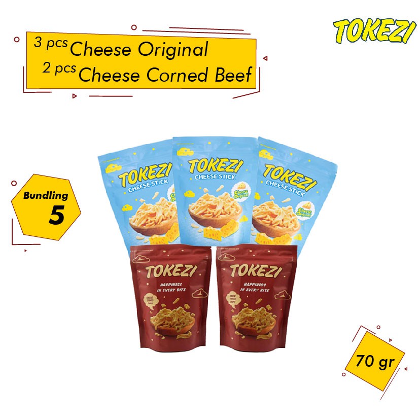 

Tokezi Cheese Original 70gr 3 + Tokezi Cheese Corned Beef 70gr 2 | Bundling 5