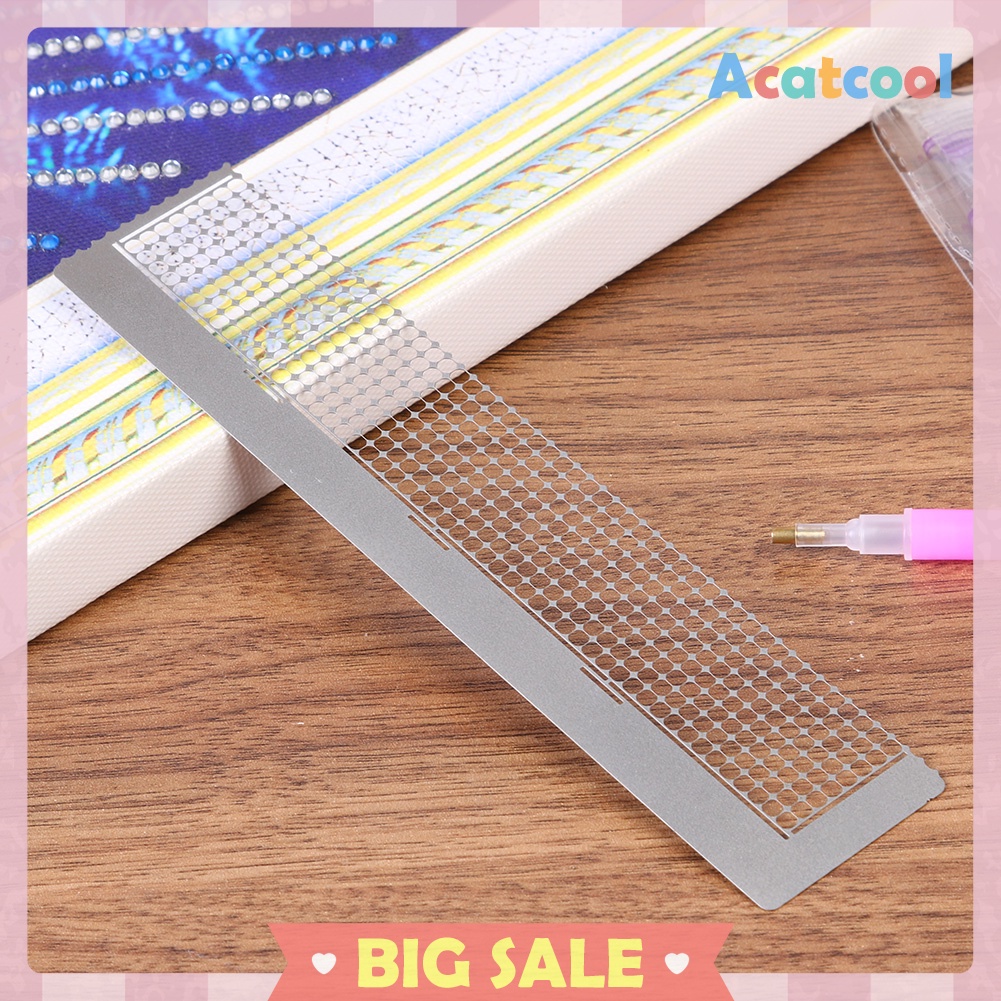 408 Holes DIY Diamond Painting Tools Round Drill Ruler Cross Stitch Scale