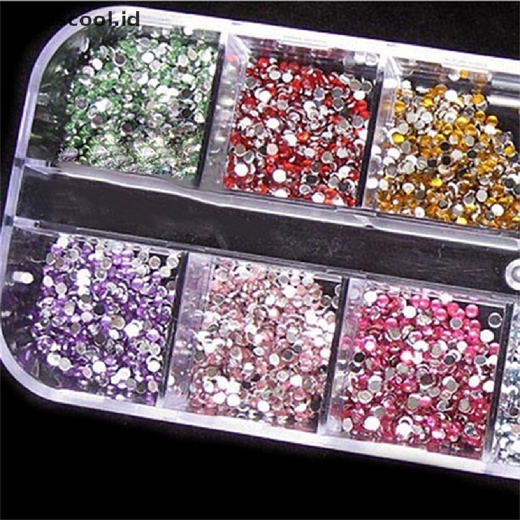 12 Warna / set 2mm Dekorasi Nail Art Uv Gel Akrilik